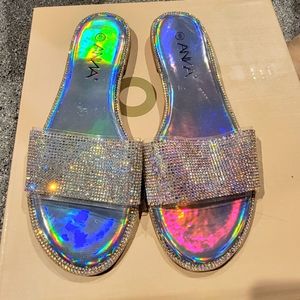Bling mule sandals